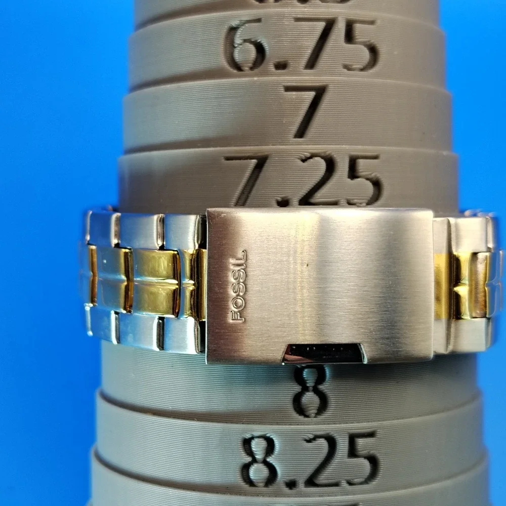 New! Vintage 2001 Fossil PR-5340 Two Tone Date 40mm Mens Quartz Watch Full Set‎